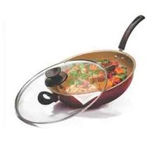 frigideira wok duralar antiaderente 28cm com tampa de vidro 4,5l - brinox