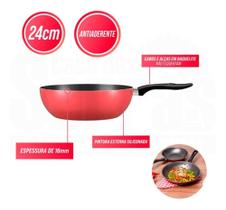 Frigideira wok garlic antiaderente vermelho brinox 24cm