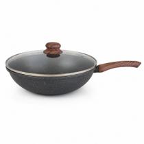 Frigideira Wok Grande Funda 28cm Com Tampa Cerâmica Indução -