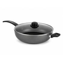Frigideira Wok ø32cm Grafite com tampa de Vidro - Cozillar Frigideira Wok ø32cm Grafite com tampa de Vidro - Cozillar
