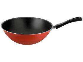 Frigideira Wok oriental 28 vermelha aluminio antiaderente Multiflon 51128 Frigideira Wok oriental 28 vermelha aluminio antiaderente Multiflon 51128