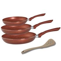 Frigideiras Antiaderente Indução 3 Peças Cobre Moda Do Chef
