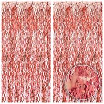 Fringe Backdrop KatchOn XtraLarge Wavy Rose Gold 3,2 x 2 m, pacote com 2