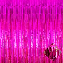 Fringe Curtain Backdrop AIKENLIN Fuchsia Foil, 1 x 2,5 m, pacote com 4