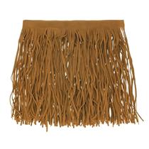Fringe Trim M METERXITY: couro PU, 20 cm, camelo, 1 jarda