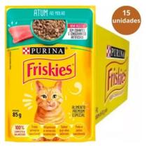Friskies Purina Alimento Úmido gatos adultos sachê 85g caixa 15 unidades atum Friskies Purina Alimento Úmido gatos adultos sachê 85g caixa 15 unidades atum