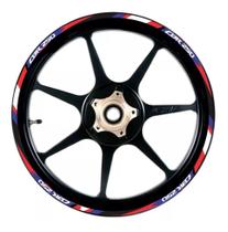 Friso Adesivo Refletivo Roda De Moto Cbr250 Cc Tricolor SKU FR657