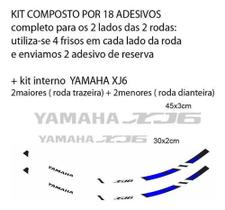 Friso Adesivo Roda Moto Yamaha Xj6 E Xj6f Branco Azul