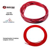 Friso Decorativo Flexivel Para Grade Vermelho 10Mm 6 Metros