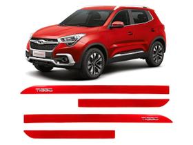 Friso Escrita Cromada Chery Tiggo 5 Vermelho Perolizado