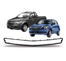 Friso Grade Radiador Frontal Agile 2009 até 2014 Montana 2011 até 2021 Preto Liso