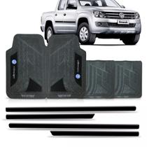 Friso lateral amarok 2010 a 2014 fino preto + jogo tapete