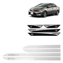 Friso Lateral Branco Corolla + Soleira Resinada 4 Peças Friso Lateral Branco Corolla + Soleira Resinada 4 Peças