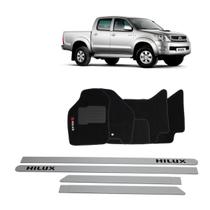 Friso Lateral Branco Toyota Hilux + Tapete Bordado