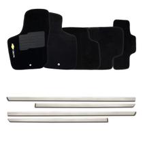 Friso lateral cromado universal 4p - nk0898 + tapete bordado celta