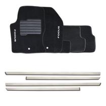 Friso lateral cromado universal 4p - nk0898 + tapete bordado focus 09/12