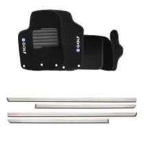 Friso lateral cromado universal 4p - nk0898 + tapete bordado golf 99/07