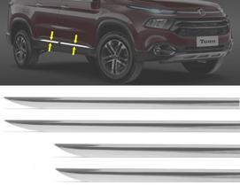 Friso Lateral Inferior Cromado Fiat Toro 2017 2018 2018 2019 2020 2021 2022 - 4 Peças