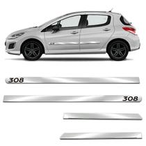 Friso Lateral Largo Peugeot 308 2013 a 2020 Kit Cromado Personalizado 4 Portas