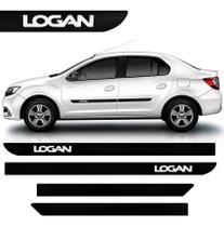 Friso lateral logan tipo borrachão kit autocolante todos