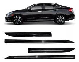 Friso Lateral Para Civic G10 Filete Cromado Preto Cristal
