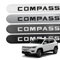 Friso Lateral para Compass 2017 a 2026 Proteção 4 Portas Ponta Redonda
