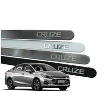 Friso Lateral para Cruze 2012 a 2023 Proteção 4 Portas Ponta Redonda Nome em Alto Relevo Cromado