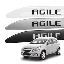 Friso Lateral Porta para Agile 2009 a 2014 Ponta Facao com Nome em Adesivo