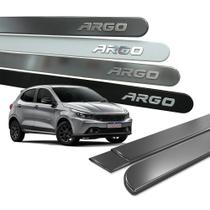 Friso Lateral Porta para Argo 2017 a 2026 Ponta Redondo com Nome Cromado Alto Relevo Friso Lateral Porta para Argo 2017 a 2026 Ponta Redondo com Nome Cromado Alto Relevo