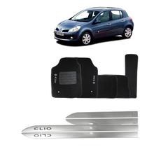 Friso Lateral Prata Clio 4 Portas + Tapete Bordado Friso Lateral Prata Clio 4 Portas + Tapete Bordado
