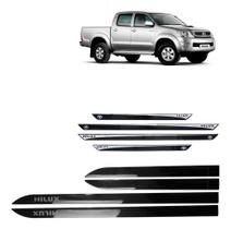Friso Lateral Preto Eclipse Hilux + Soleira Resinada 4 Peças Friso Lateral Preto Eclipse Hilux + Soleira Resinada 4 Peças