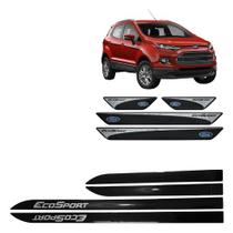 Friso Lateral Preto Ecosport + Soleira Resinada 4 Peças