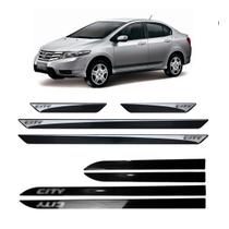 Friso Lateral Preto Honda City + Soleira Resinada 4 Peças Friso Lateral Preto Honda City + Soleira Resinada 4 Peças