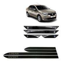Friso Lateral Preto Logan + Soleira Resinada 4 Peças