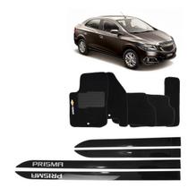 Friso Lateral Preto Prisma 2006 a 2012 + Tapete Bordado Friso Lateral Preto Prisma 2006 a 2012 + Tapete Bordado