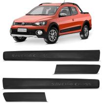 Friso Lateral Saveiro Cross CD 2010 a 2016 Borrachão Preto Modelo Original