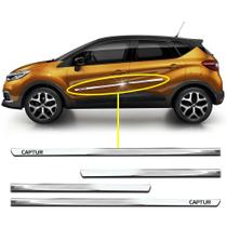 Friso Lateral Slim Captur 2018 2019 2020 2021 2022 2023 Kit Cromado Personalizado 4 Portas