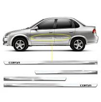 Friso Lateral Slim Corsa 2003 a 2012 Kit Cromado Personalizado 4 Portas Friso Lateral Slim Corsa 2003 a 2012 Kit Cromado Personalizado 4 Portas