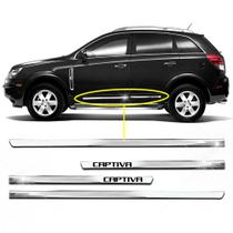 Friso Lateral Slim Inferior Captiva 2009 a 2017 Kit Cromado Personalizado 4 Portas