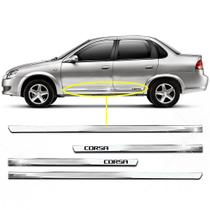 Friso Lateral Slim Inferior Corsa 2003 a 2012 Kit Cromado Personalizado 4 Portas Friso Lateral Slim Inferior Corsa 2003 a 2012 Kit Cromado Personalizado 4 Portas