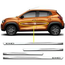 Friso Lateral Slim Kwid 2017 2018 2019 2020 Kit Cromado Personalizado 4 Portas