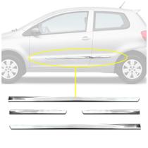 Friso Lateral Slim Universal Para Hatch Sedan SUVs Pick'ups Kit Cromado Sem Nome 2 portas