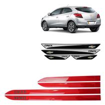 Friso Lateral Vermelho Onix + Soleira Resinada 4 Peças