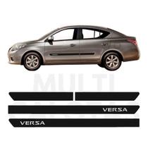 Friso Lateral Versa 2012 A 2015 Preto Fosco Com Nome