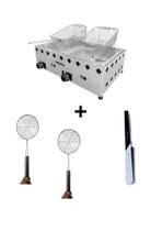 Fritadeira 2 Cuba inox Ludinox 5L - Gás e Óleo