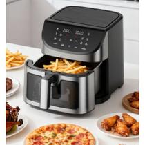 Fritadeira 8L Air Fryer Touchscreen Digitalcom visor Transparente 10 modos predefinidos