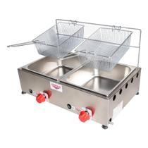 Fritadeira a Gás 2 Cuba 10 Litros Baixa Pressão Cefaz FC-02