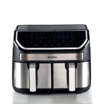 Fritadeira air fryer ariete 9l com cesto duplo em aço inox 127v 00c462509arbr