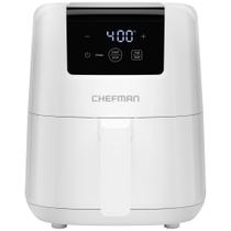 Fritadeira Air Fryer Chefman 2L digital compacta que economiza espaço, branca