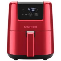 Fritadeira Air Fryer Chefman 2L digital compacta que economiza espaço, vermelha